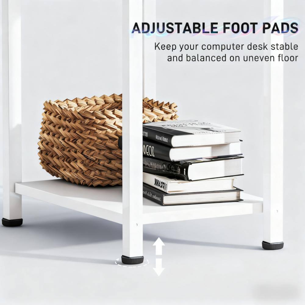 ADJUSTABLE FOOT PADS  
Keep your computer desk stable and balanced on uneven floor