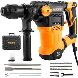 VEVOR - 1-1/4 Inch SDS-Plus Rotary Hammer Drill, 13 Amp Corded Drills, Heavy Duty Chipping Hammers - Yellow