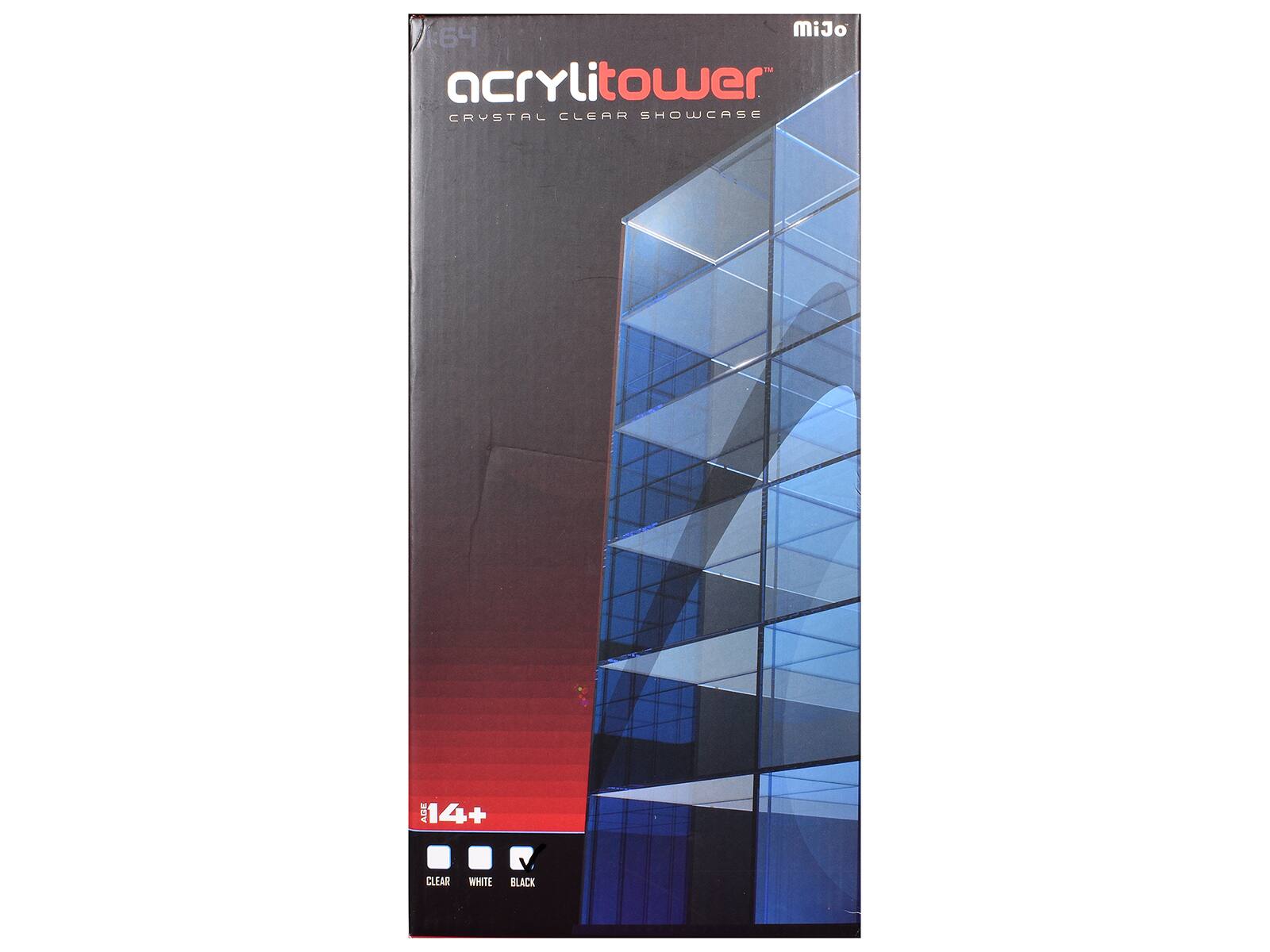 4:64 MiJo acrylitower CRYSTAL CLEAR SHOWCASE  
AGE 14+  
CLEAR  
WHITE  
BLACK