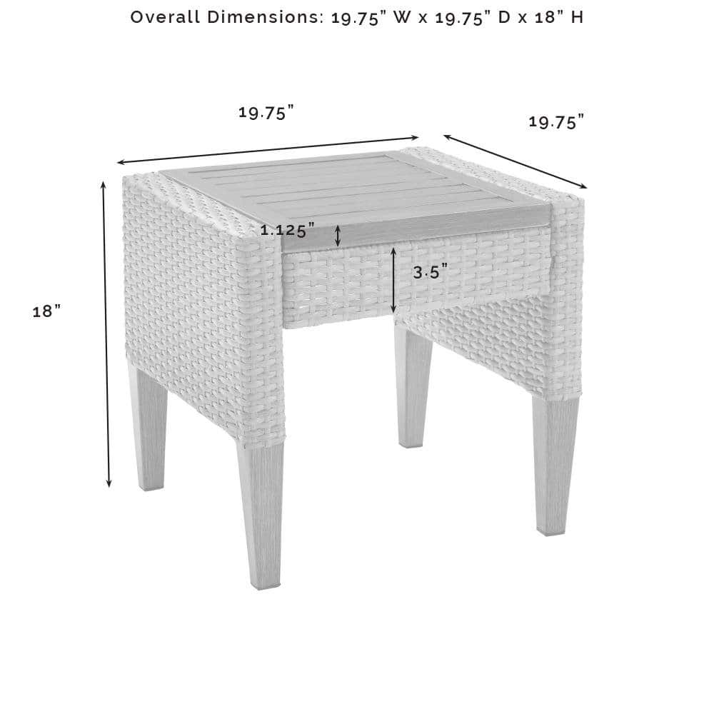Outdoor Escape - Outdoor Wicker Side Table with Steel Frame for Patio Use - Gray price history on PriceWatchPro