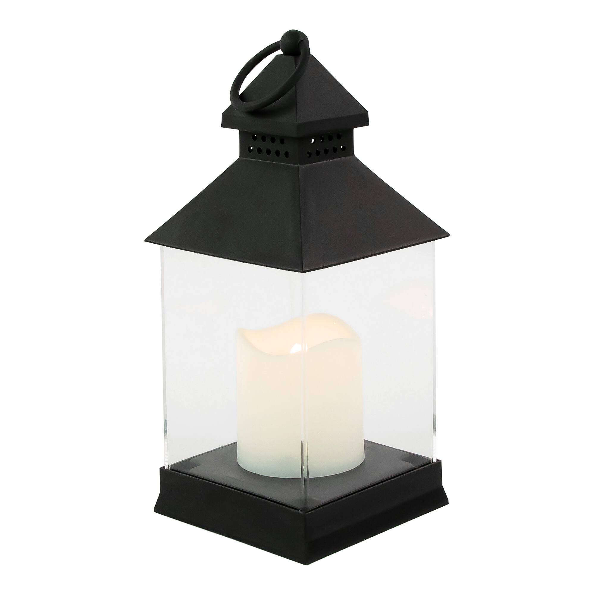 Alt View 3. Northlight - Candle Lantern with Flameless LED Candle - 9.5" - Black - Black.