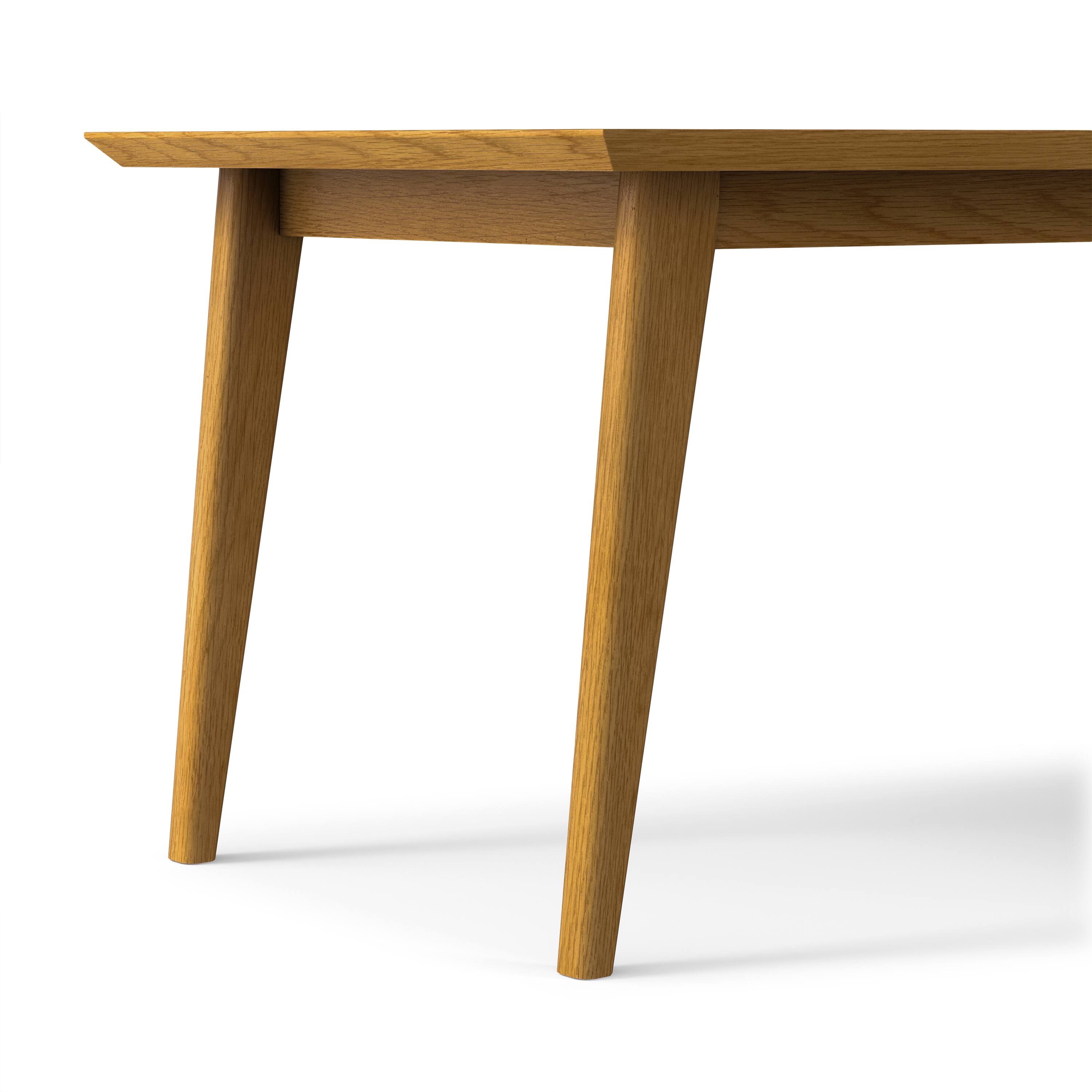 Alt View 5. Simpli Home - Draper SOLID WOOD and Rubberwood 66 inch x 40 inch Rectangle Mid Century Modern Dining Table in OAK WOOD - Oak Veneer.