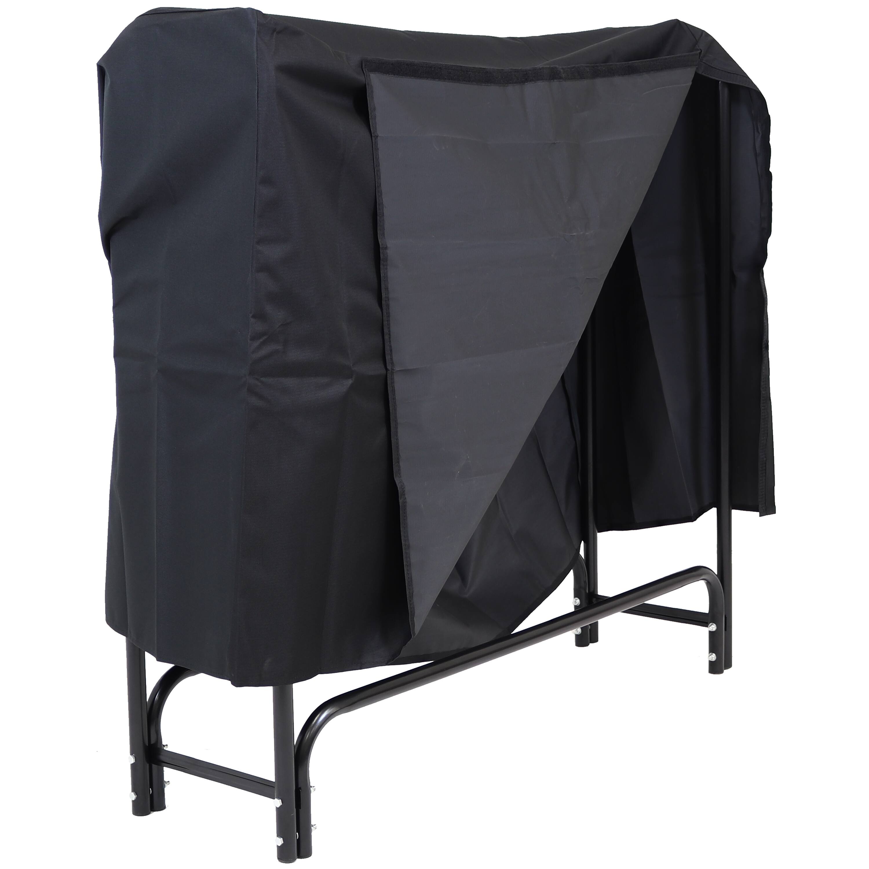 Sunnydaze - 4 ft Powder-Coated Steel Firewood Log Rack with Cover - Black price history on PriceWatchPro