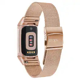 StrapsCo - Pro Mesh Strap Steel Watch Band For Fitbit Charge 6 (Short-Medium) - Rose Gold