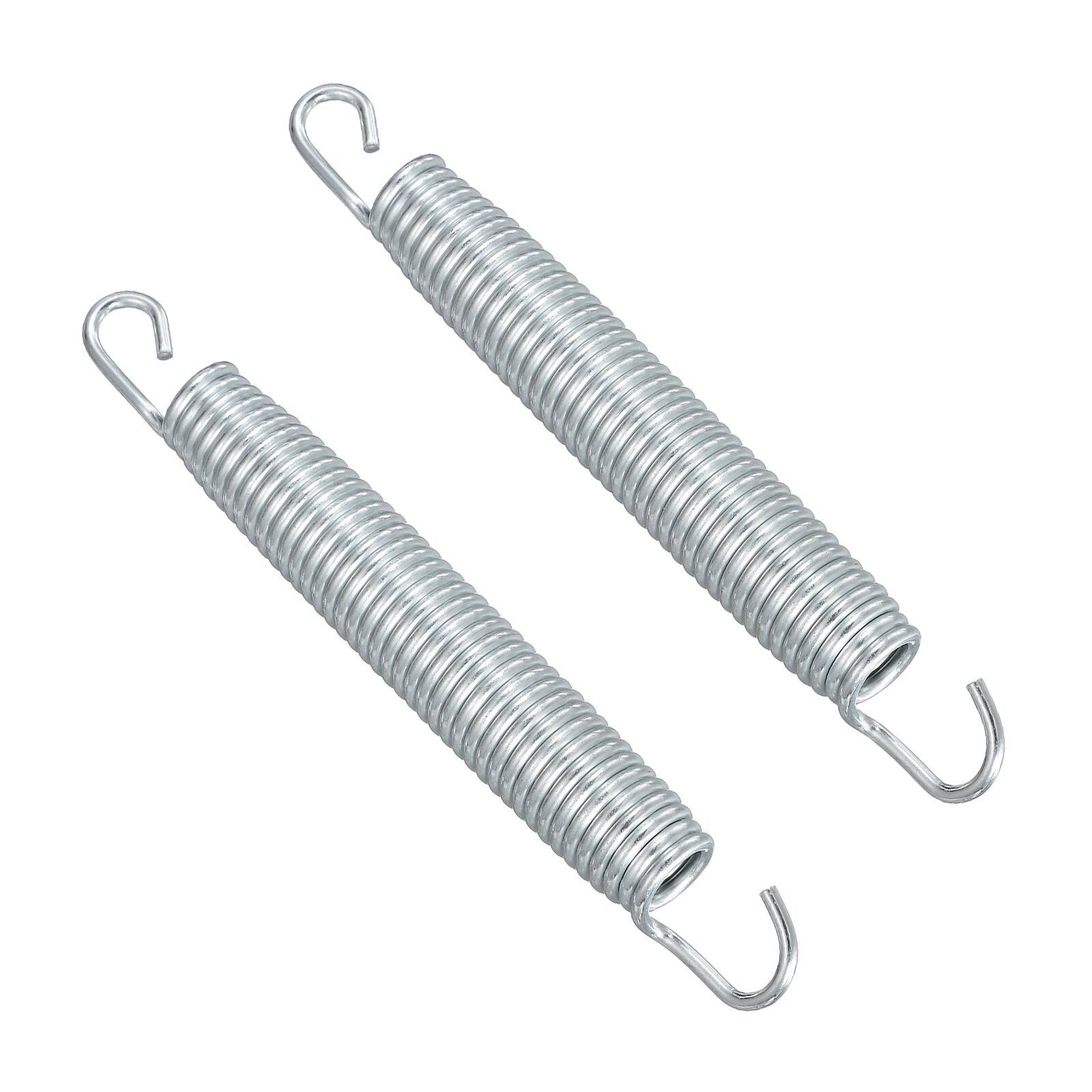 Front. Unique Bargains - Trampoline Springs, Carbon Steel, 7in, 2pcs Replacement for Fitness Rebounder - Silver.