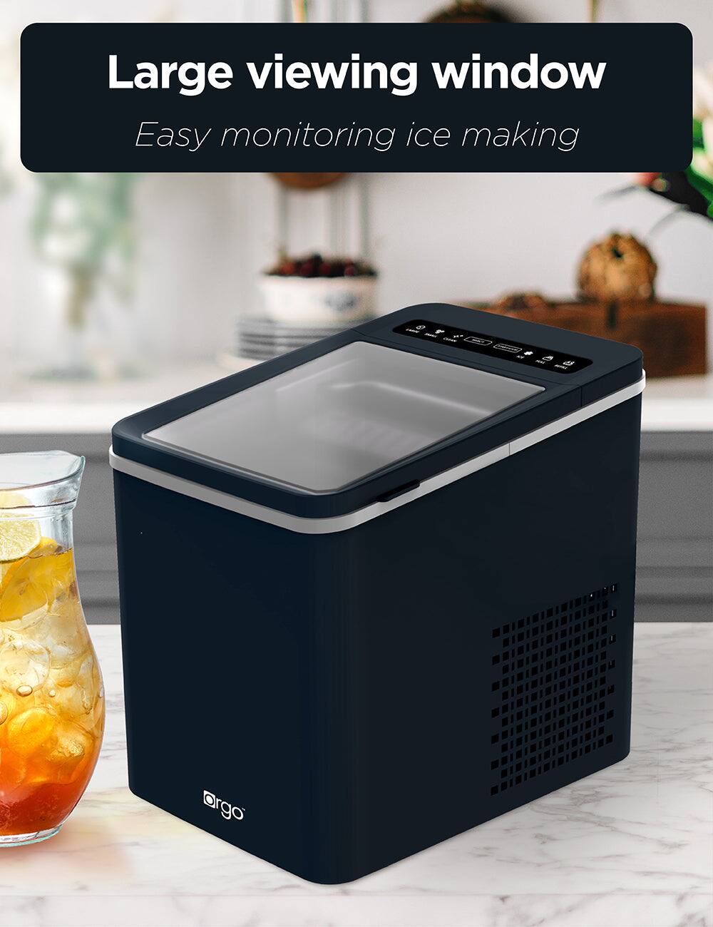 Large viewing window  
Easy monitoring ice making