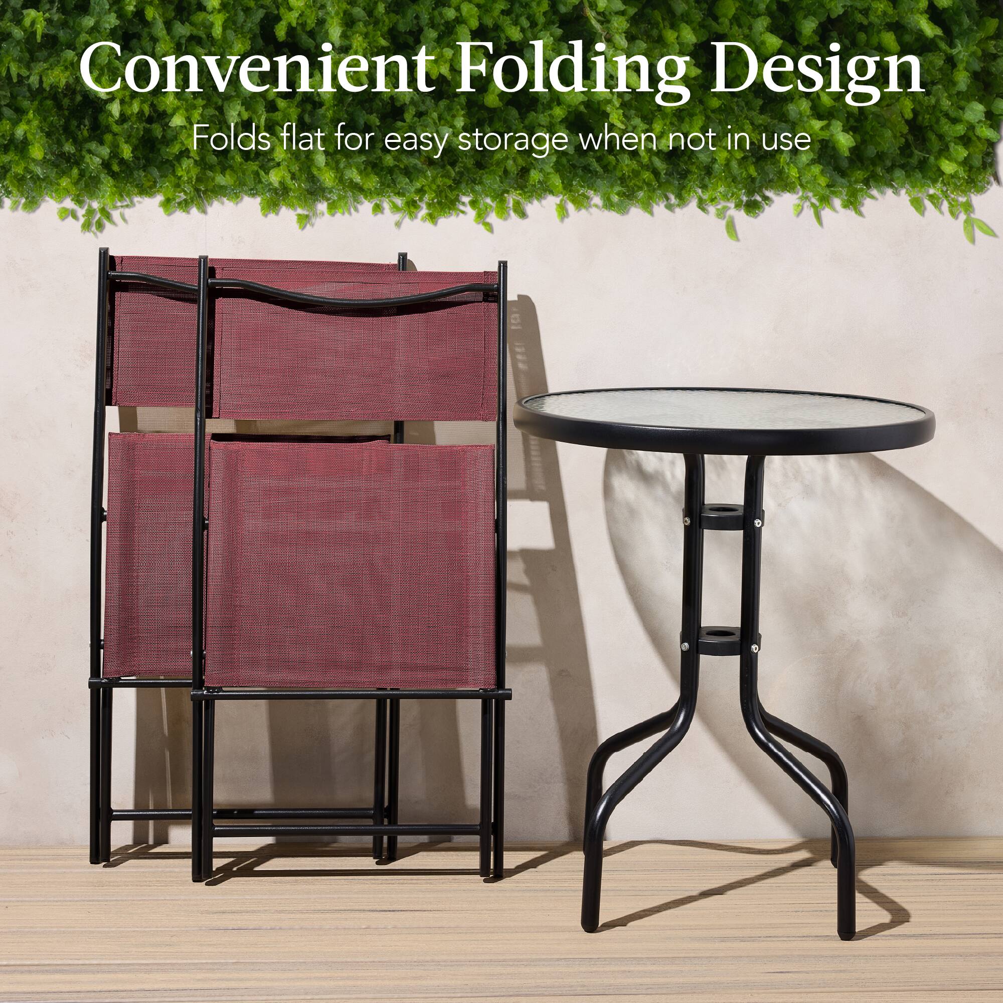 Convenient Folding Design  
Folds flat for easy storage when not in use