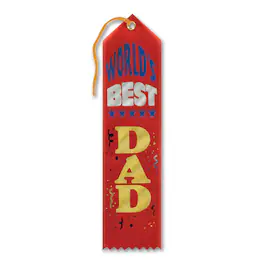 The Beistle Company - World's Best Dad Award Ribbon (Pack of 6) - Multicolor