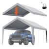 Front. VEVOR - Carport Replacement Canopy Cover 12 x 20 ft, Garage Top Tent Shelter Tarp Heavy-Duty Waterproof & UV Protected - Grey.