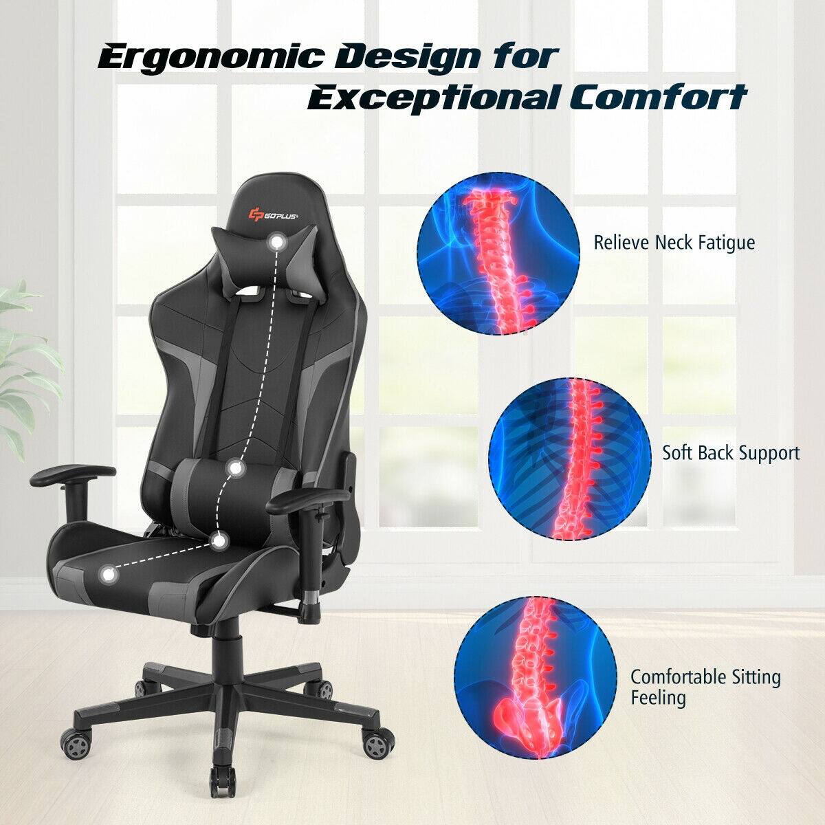 Ergonomic Design for Exceptional Comfort

- Relieve Neck Fatigue
- Soft Back Support
- Comfortable Sitting Feeling