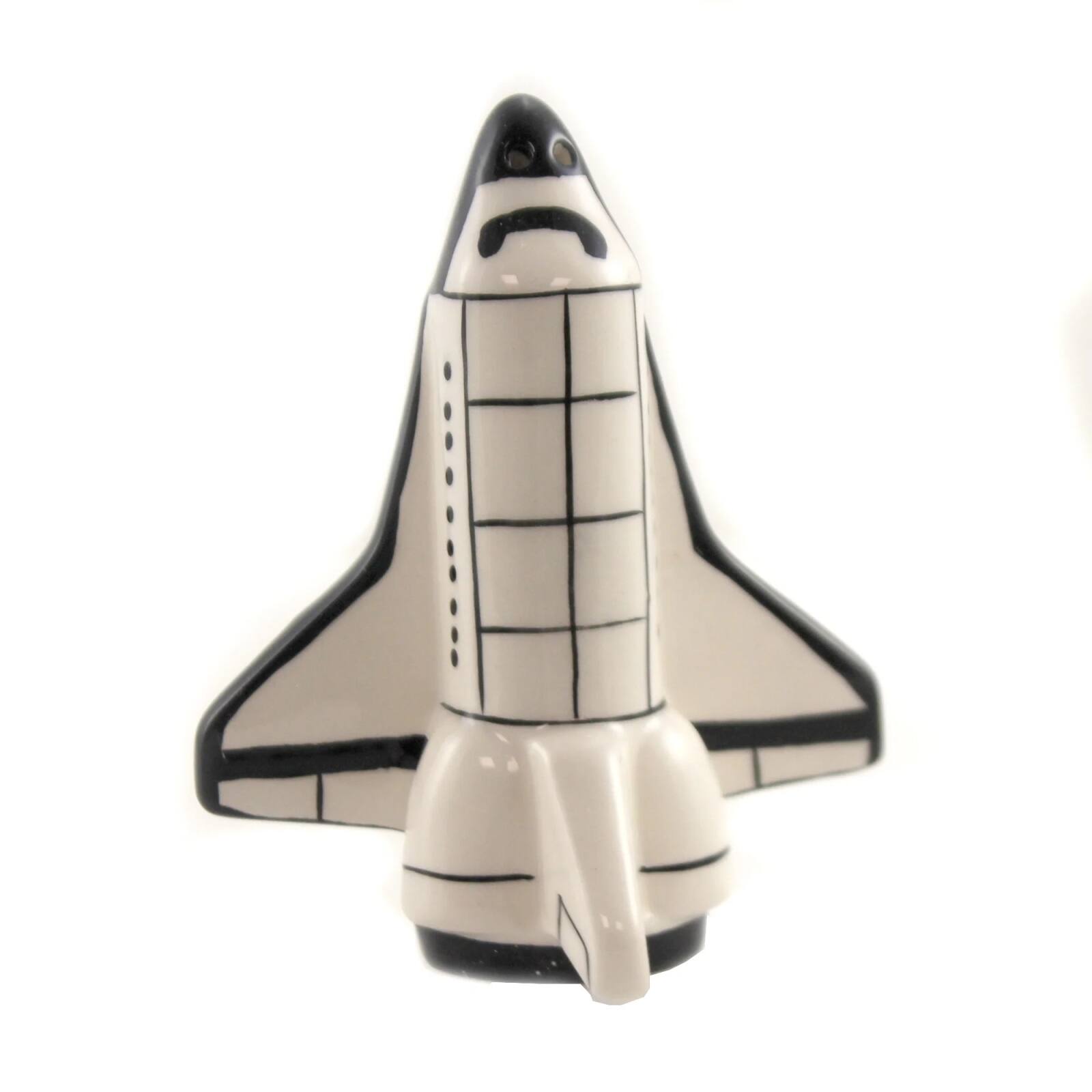 Left. Pacific Trading - Space Shuttle Attractives Ceramic Magnetic Salt Pepper Shaker - White.