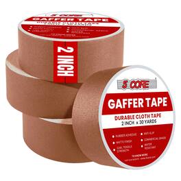 5 CORE - Gaffers Tape 2" 30 Yards 4Pcs Professional Black Pro Gaff Tape Non Reflective Water Resistant - Brown