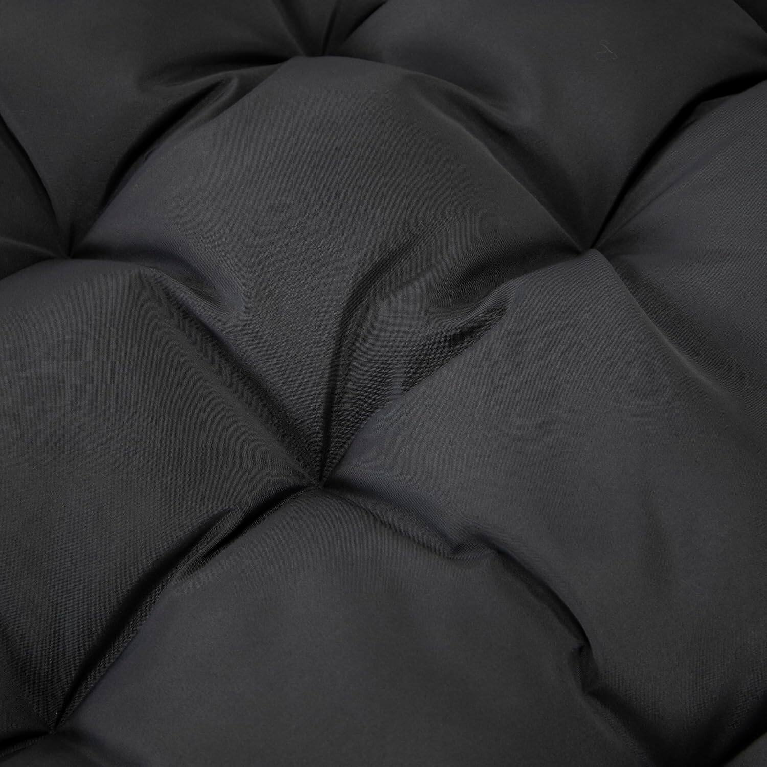 Alt View 2. LeisureMod - LeisureMod 2-Person Egg Chair Cushion with Headrest - Folding Double Swing Chair Replacement Pad, Weather-Resistant - Charcoal.