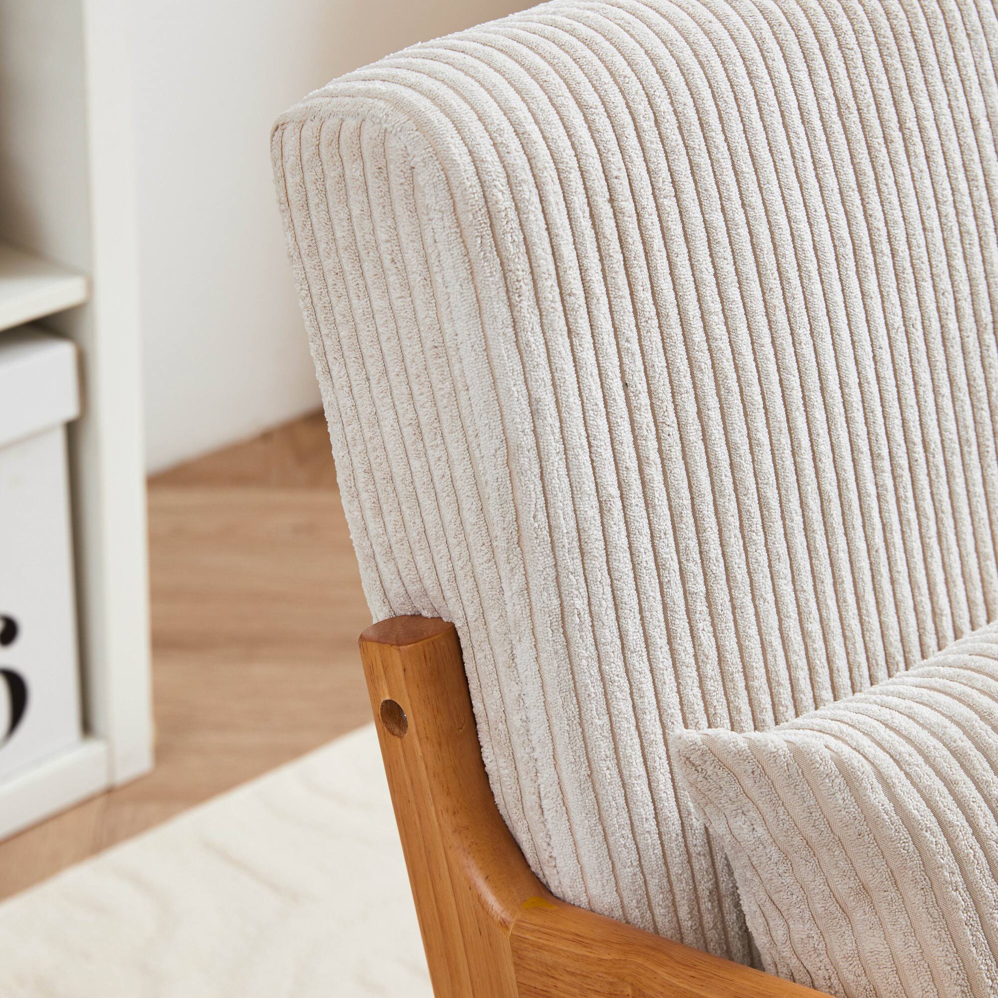 Alt View 9. GOODSILO - Modern Upholstered Accent Chair with Solid Wood Frame and Pillow for Living Room, Bedroom, or Balcony - Beige.