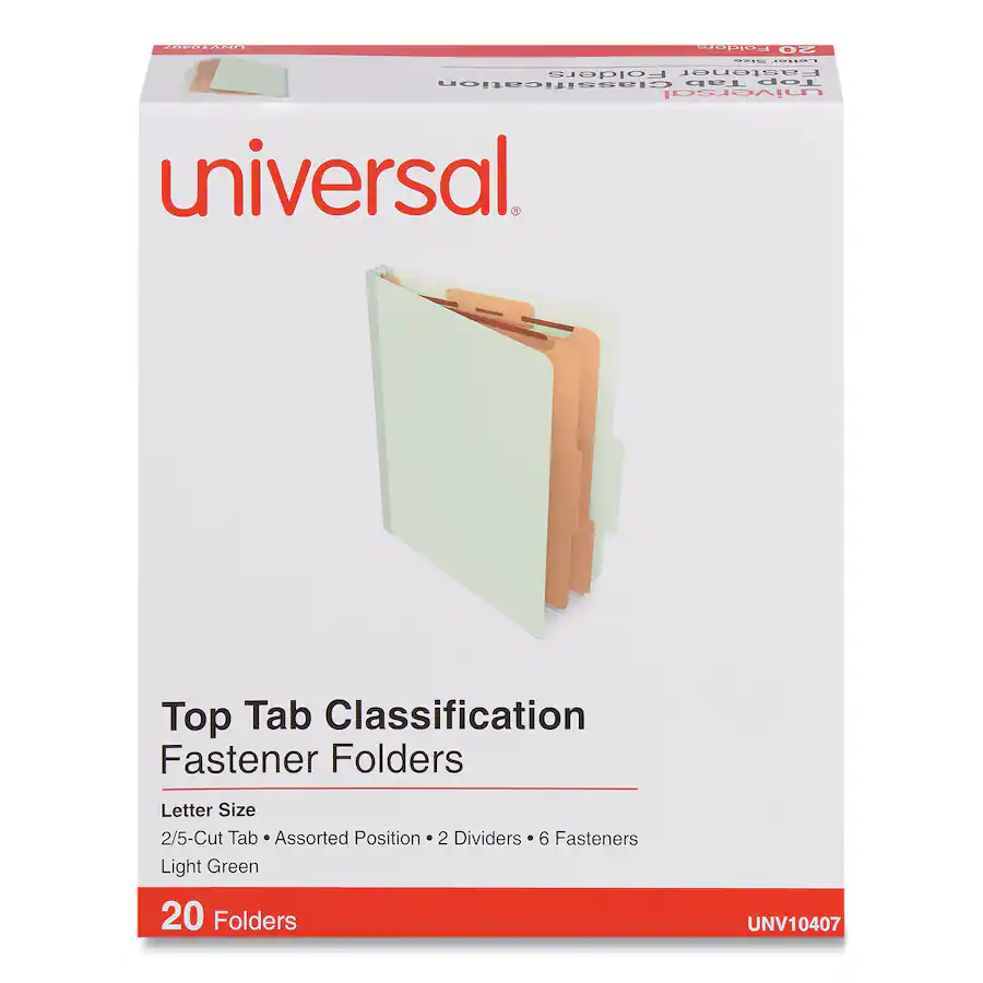 Universal Six Section Classification Folders Heavy Duty Pressboard ...