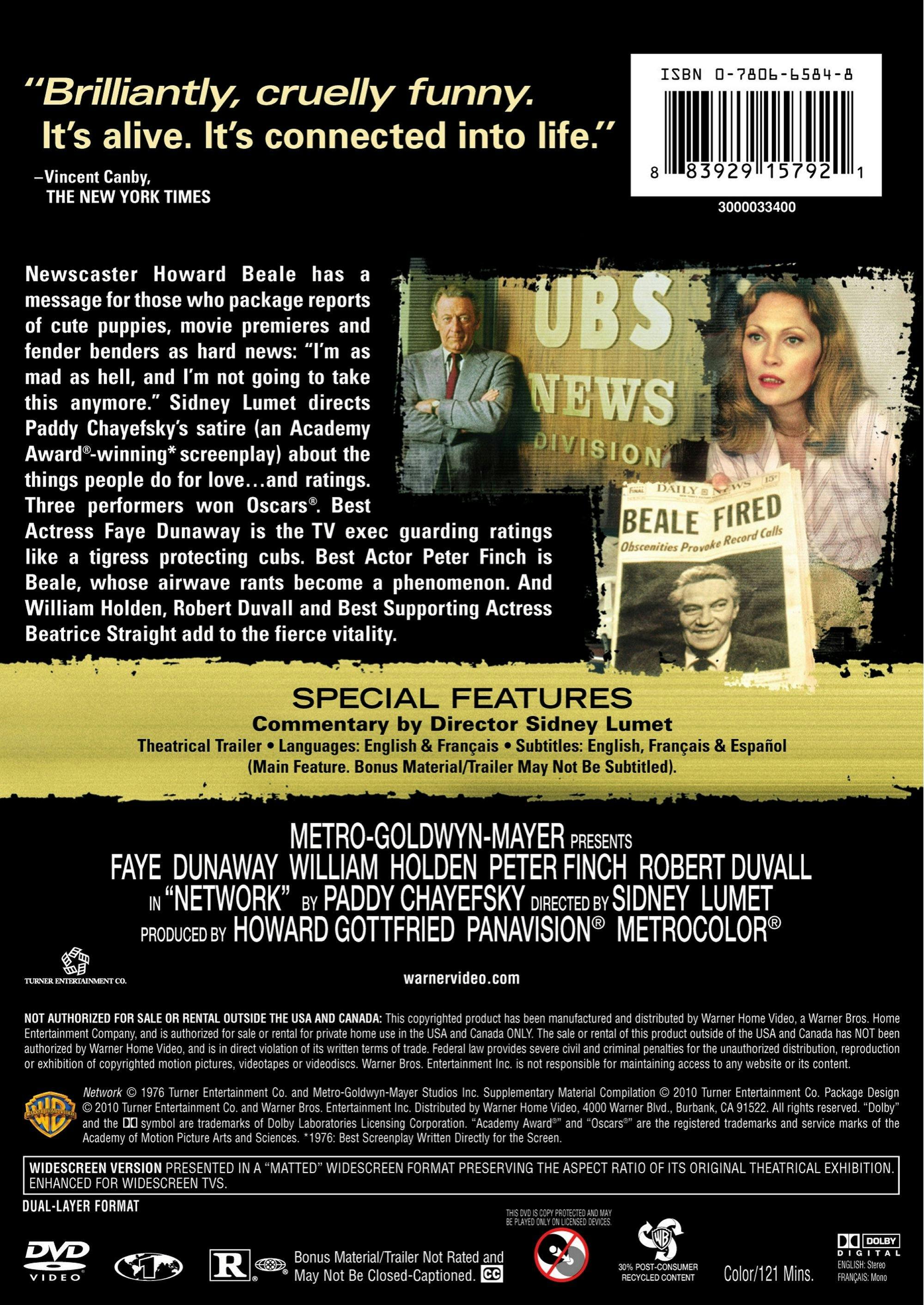 Back. Network (DVD New Packaging) [DVD].