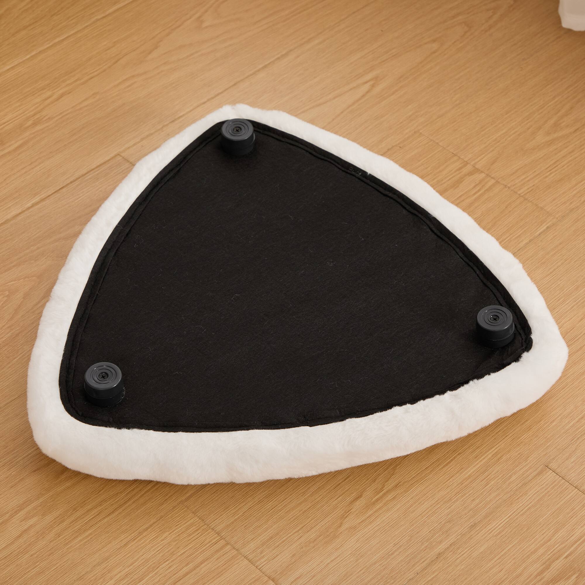 Alt View 2. Boyel Living - Faux Fur Storage Ottoman Set with Reversible Tray Lid and Metal Legs, 2-Piece - Ivory.