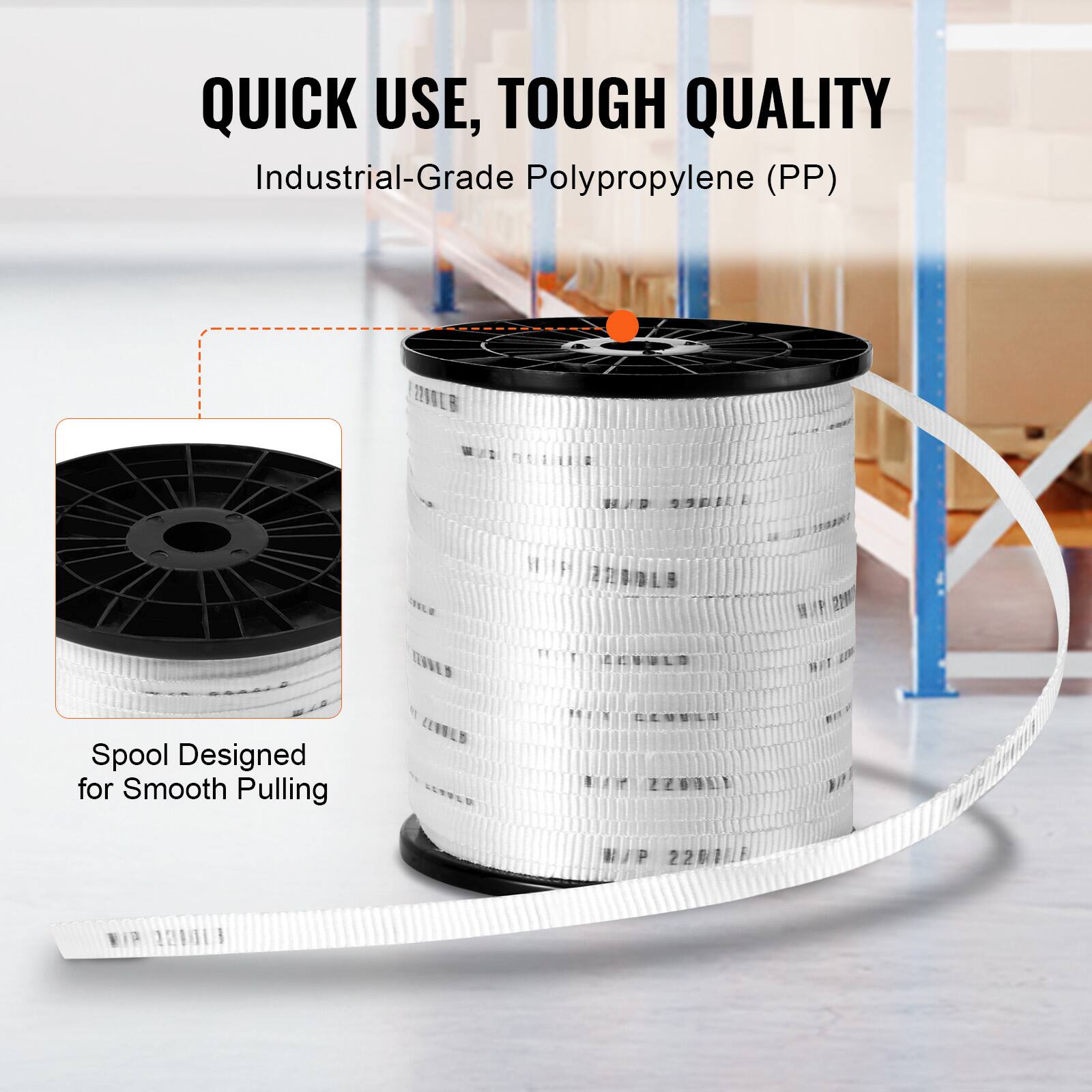 QUICK USE, TOUGH QUALITY  
Industrial-Grade Polypropylene (PP)  

Spool Designed for Smooth Pulling