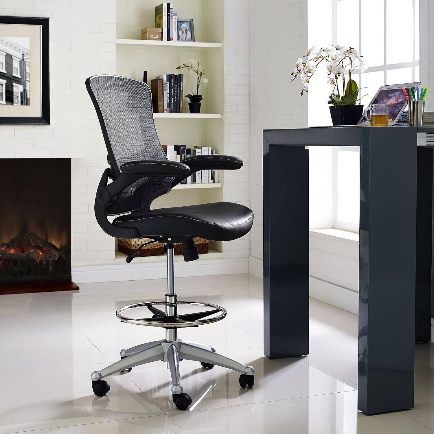 Platinum Level Drafting Chair with Lumbar Support and Breathable Mesh ...