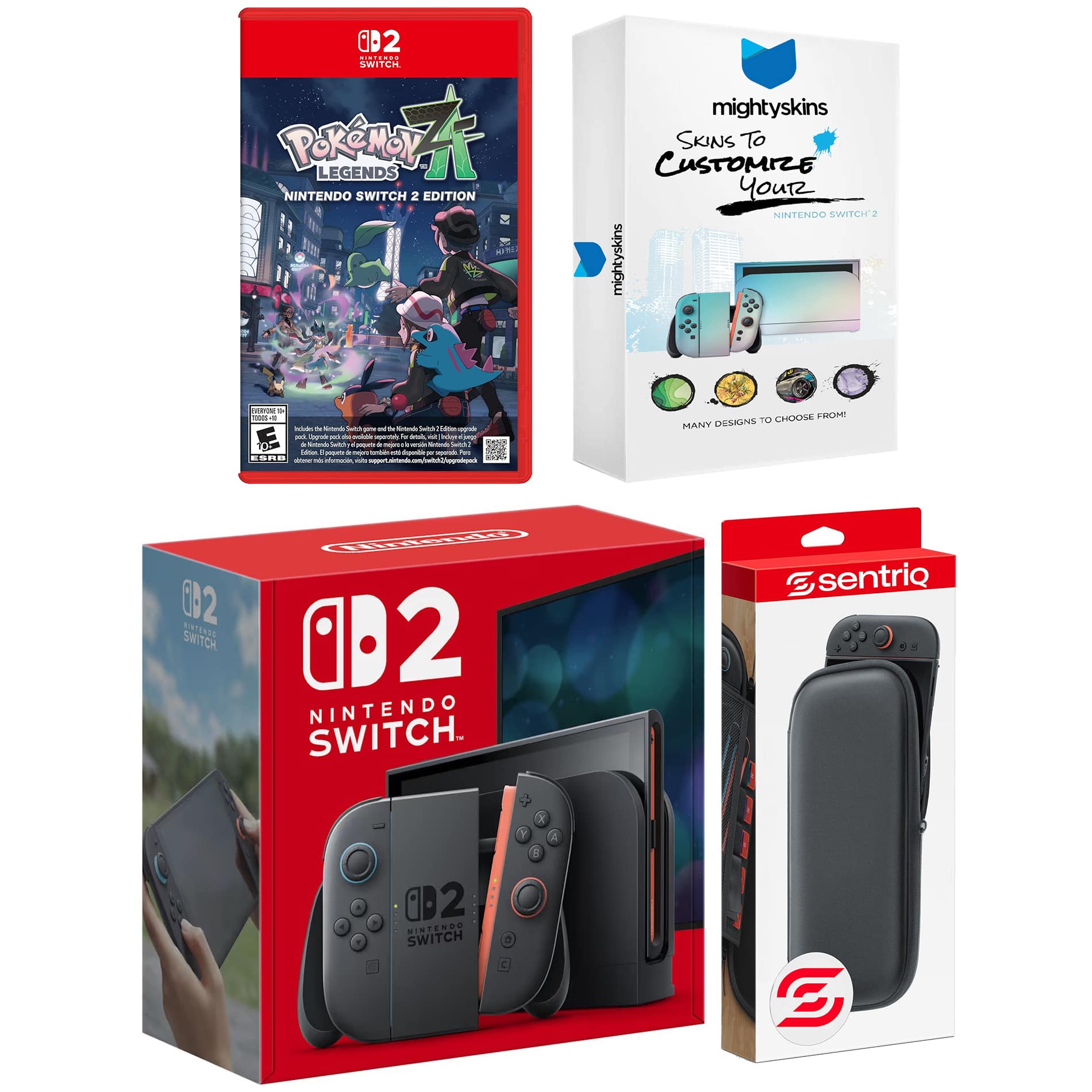 Switch 2 Video Game Console with Pokemon Legends: Z-A, MightySkins Code and Protective Case Bundle - Nintendo Switch 2