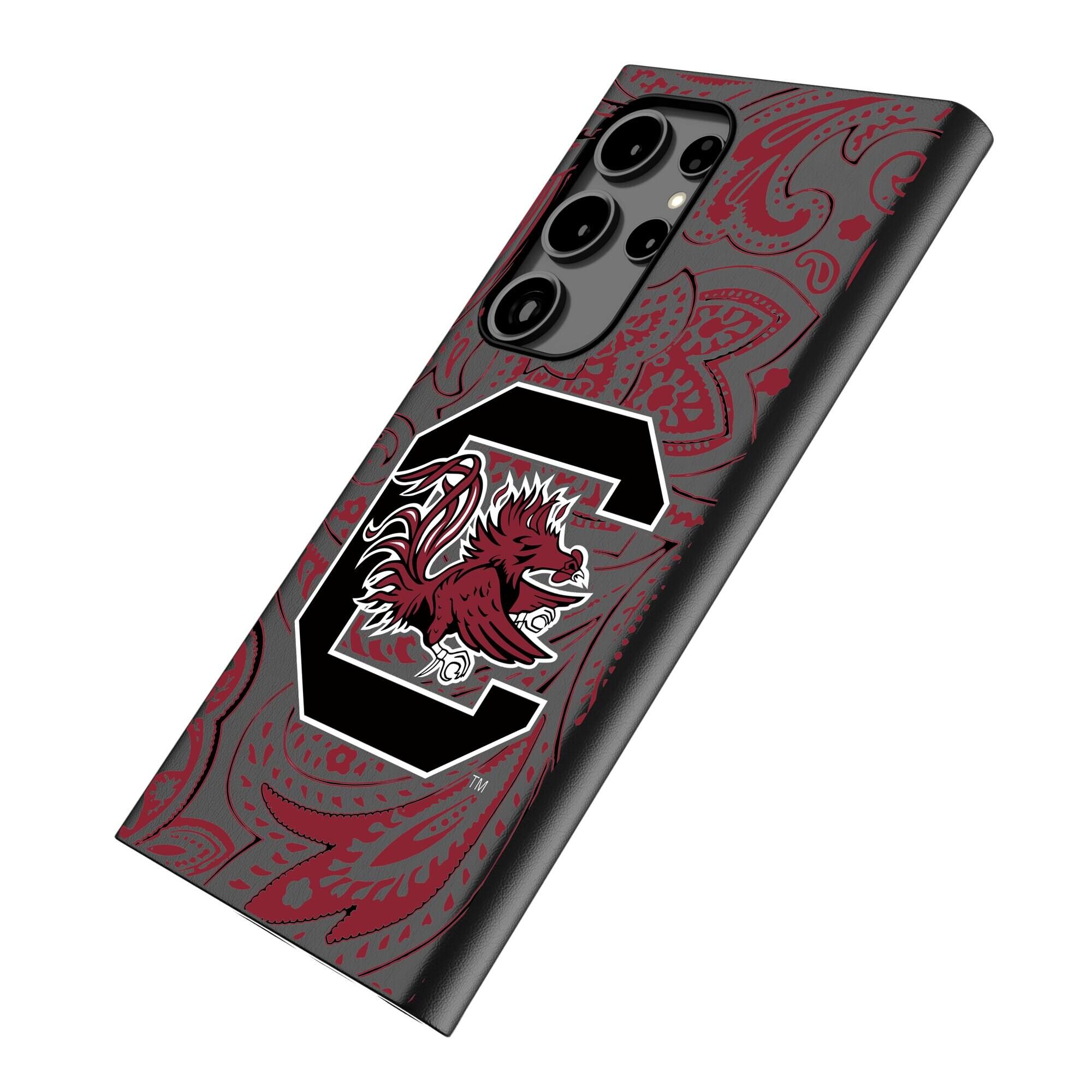 Alt View 1. Keyscaper - South Carolina Gamecocks Paisley Galaxy Magnetic Bump Case - S25 Ultra - Black.