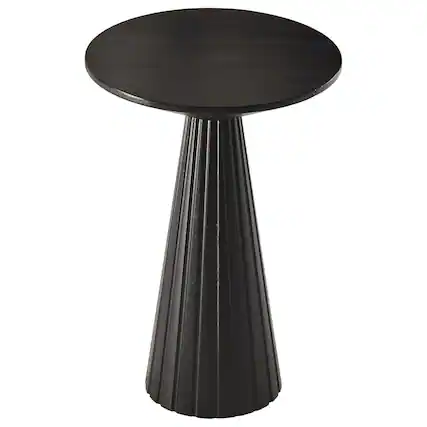 Front. COZAYH - COZAYH Pedestal Small Drink Round Martini Table for Living Rooms or Bedrooms - Black.