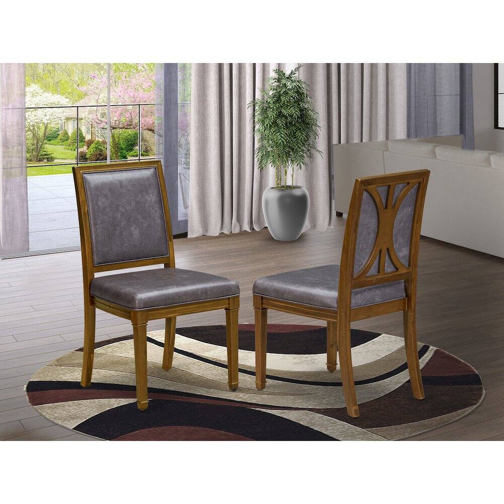 Alt View 1. East West Furniture - Parson Dining Room Chairs Set of 2 - Brown.