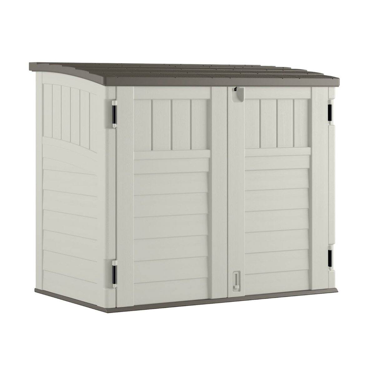 Alt View 2. Suncast - Suncast 3 Door Locking System Horizontal Storage Shed Stow Away, Ivory (3 Pack) - Ivory.