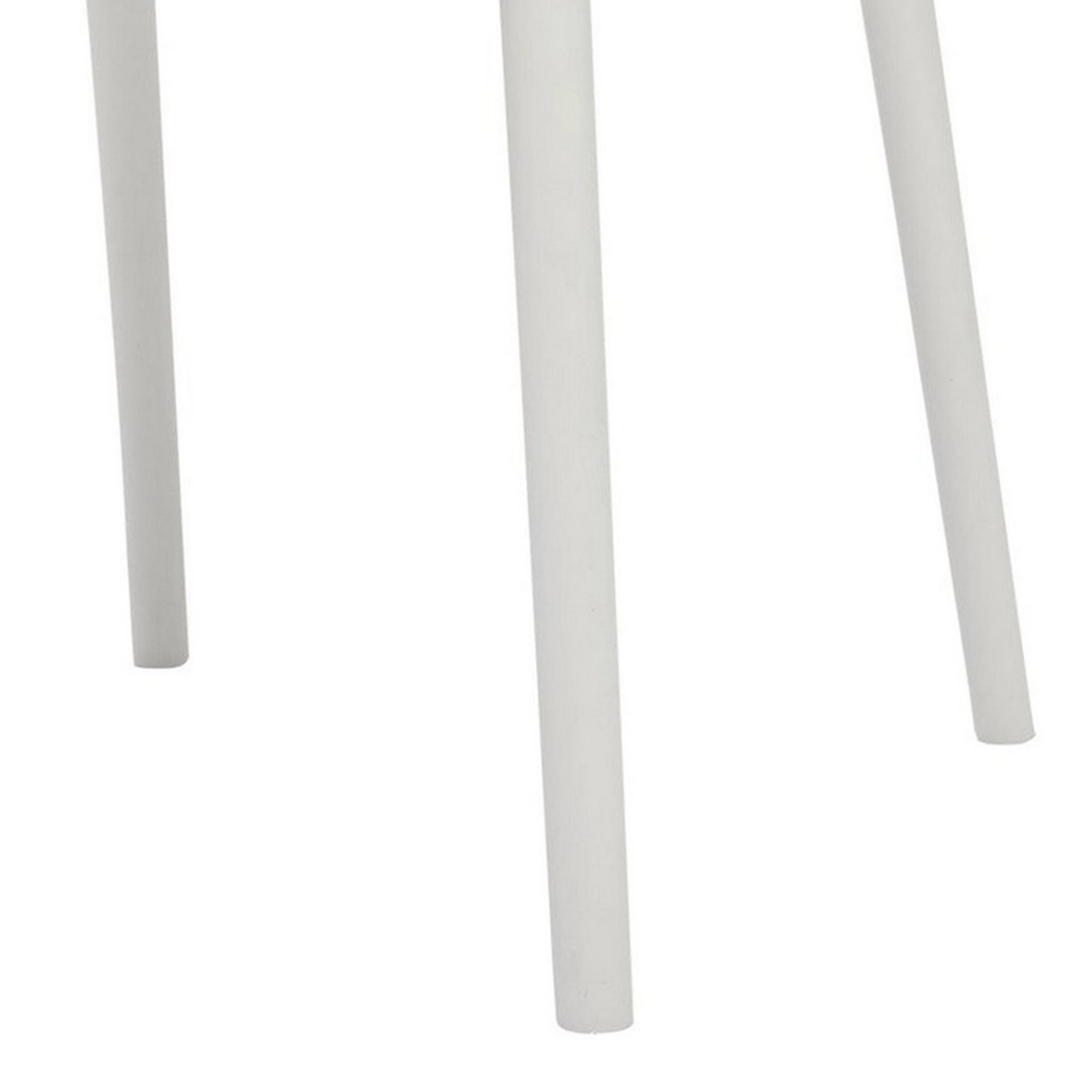 Back. Manhattan Lane - Gyna 14 Inch Kids Side Chairs, Set of 4, Round Dotted Backrest, Armless - White.