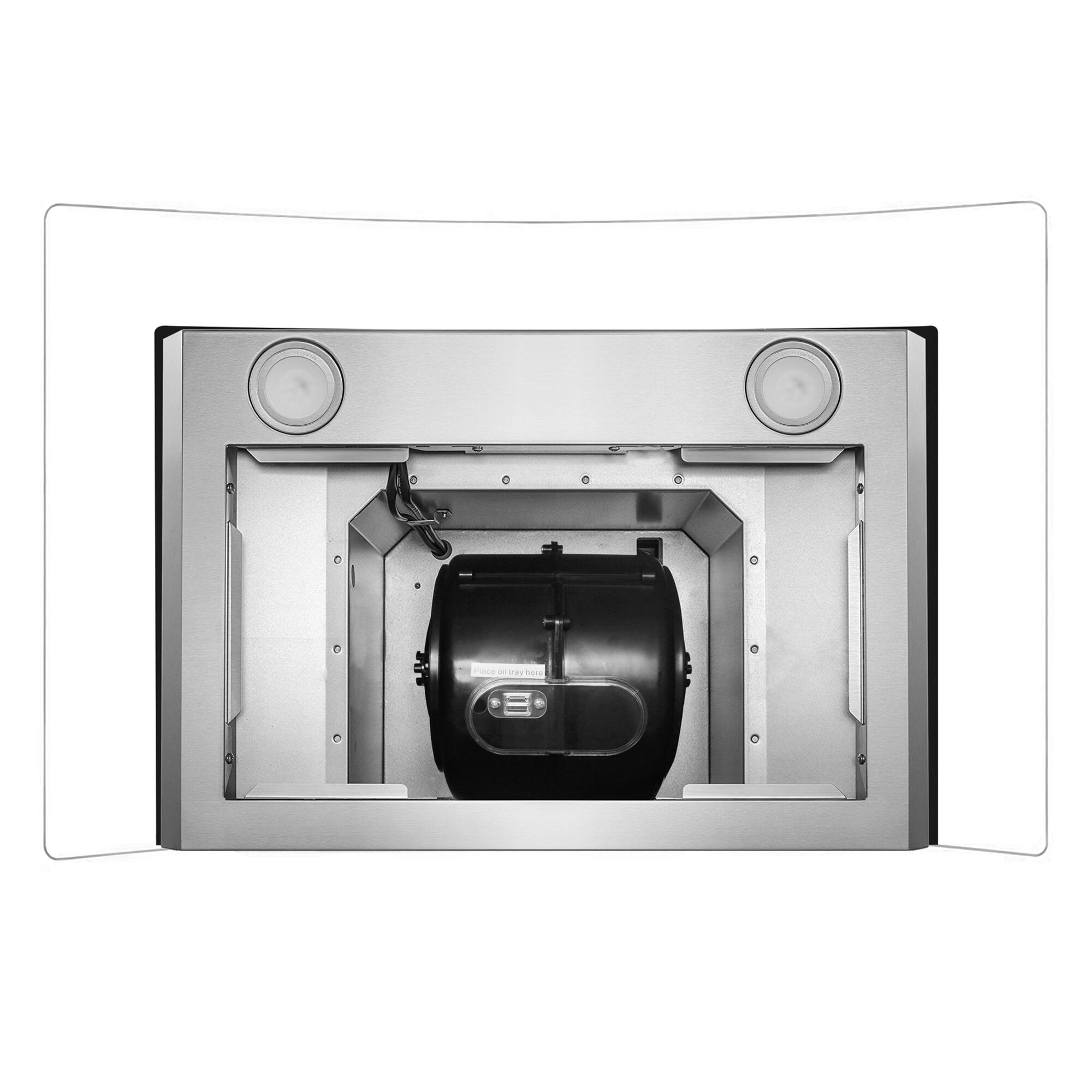 Alt View 5. COSMO - COS-63190S-DL 36 in. Vista Collection 380 CFM Ductless Wall Mount Range Hood, Touch Controls, LED Lights - Stainless Steel.