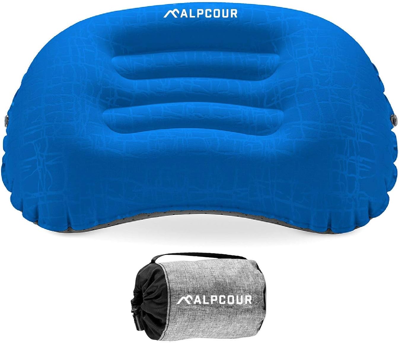 Alpcour - Ultralight Inflatable Camping Pillow - Compact Travel Essential with Carry Case - Royal Blue