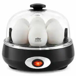Elite Cuisine - EGC555 Automatic Easy Egg Cooker, 7 Eggs - Black