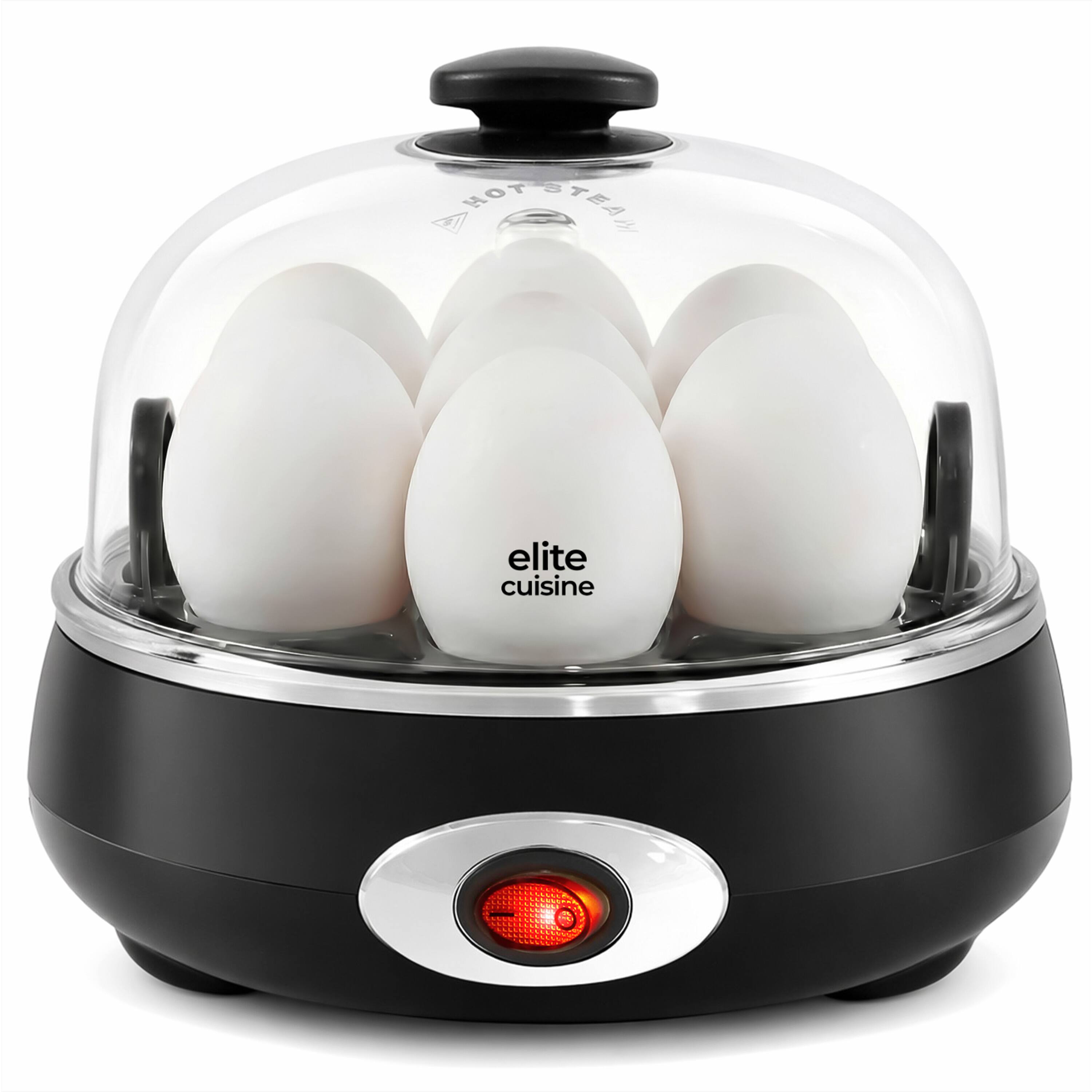Elite Cuisine - EGC555 Automatic Easy Egg Cooker, 7 Eggs - Black