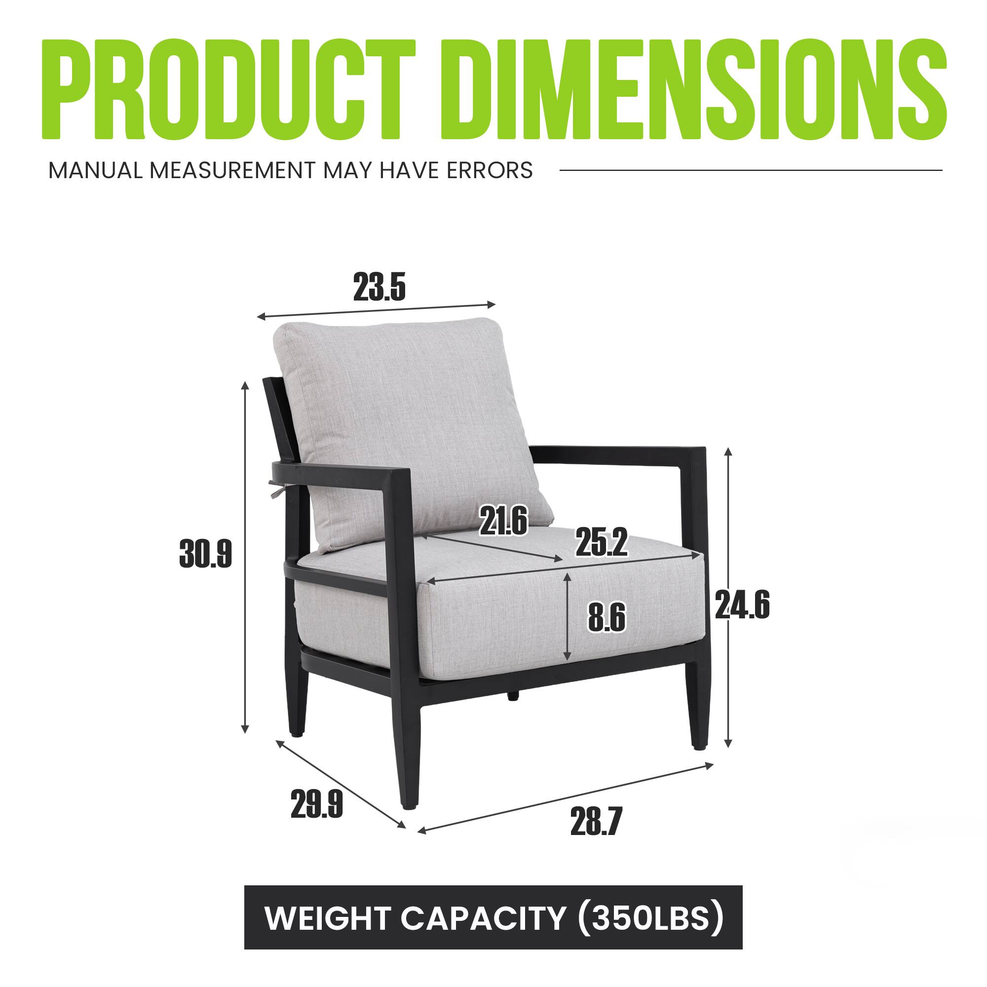 PRODUCT DIMENSIONS  
MANUAL MEASUREMENT MAY HAVE ERRORS  

23.5  
30.9  
21.6  
25.2  
8.6  
24.6  
29.9  
28.7  

WEIGHT CAPACITY (350LBS)