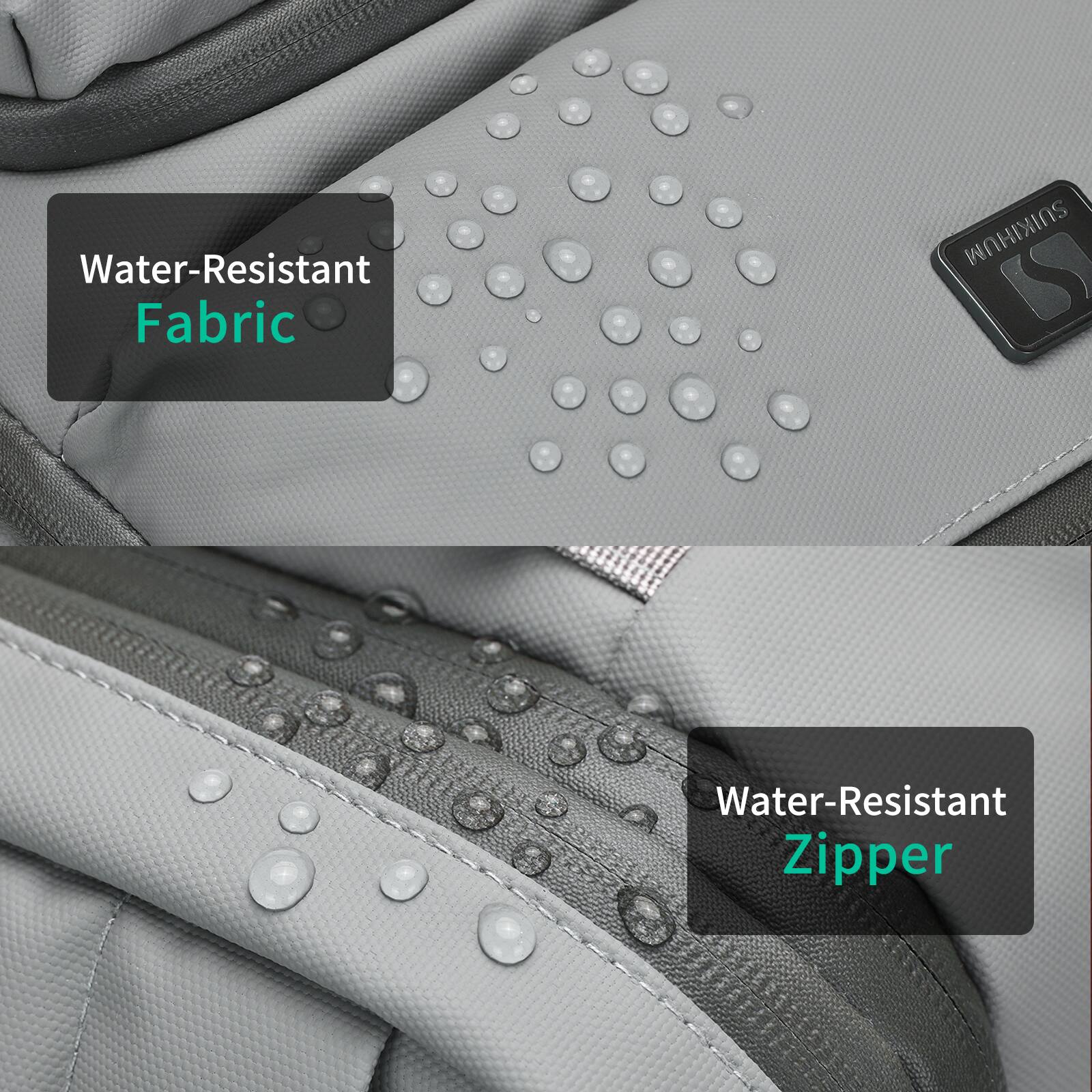 Water-Resistant Fabric  
Water-Resistant Zipper