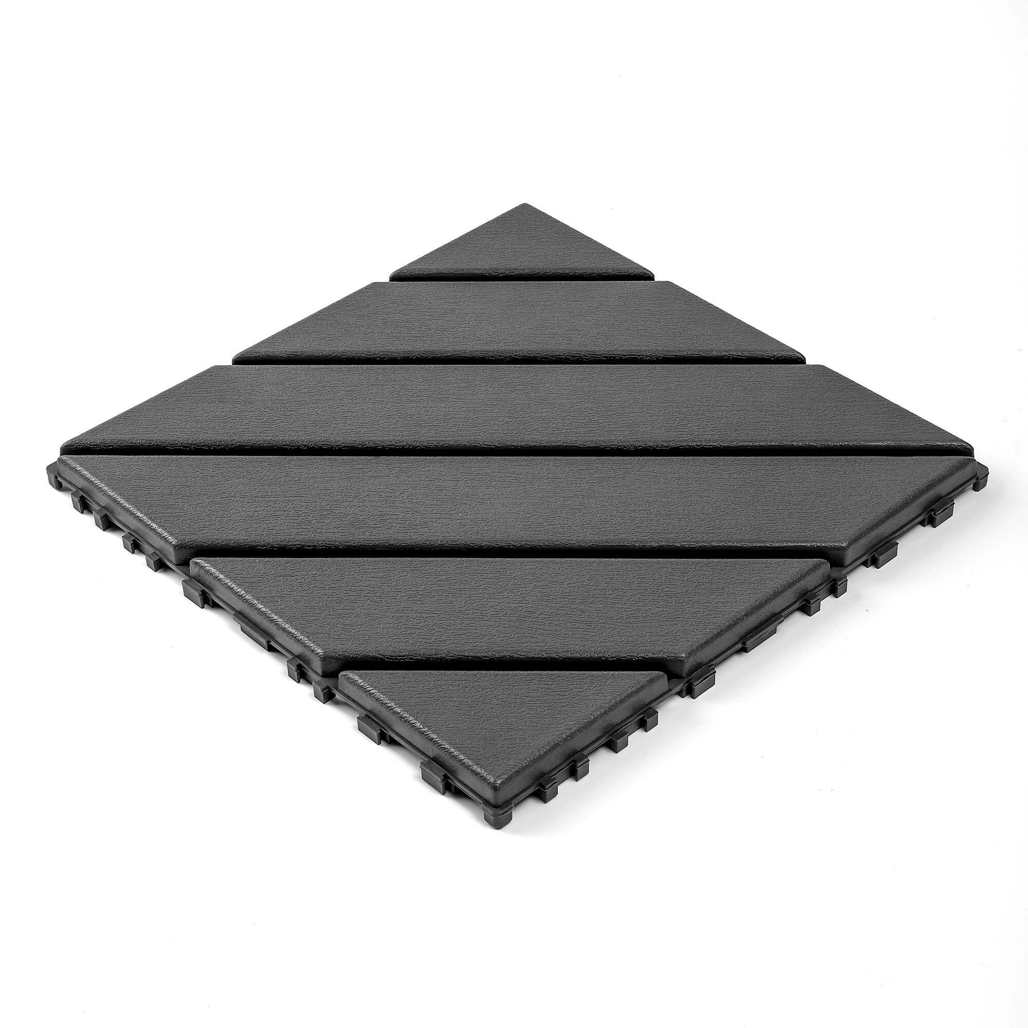 Front. APRILSOUL - 44pcs 12x12in Plastic Interlocking Deck Tiles All Weather Waterproof Dark Gray - GRAY.