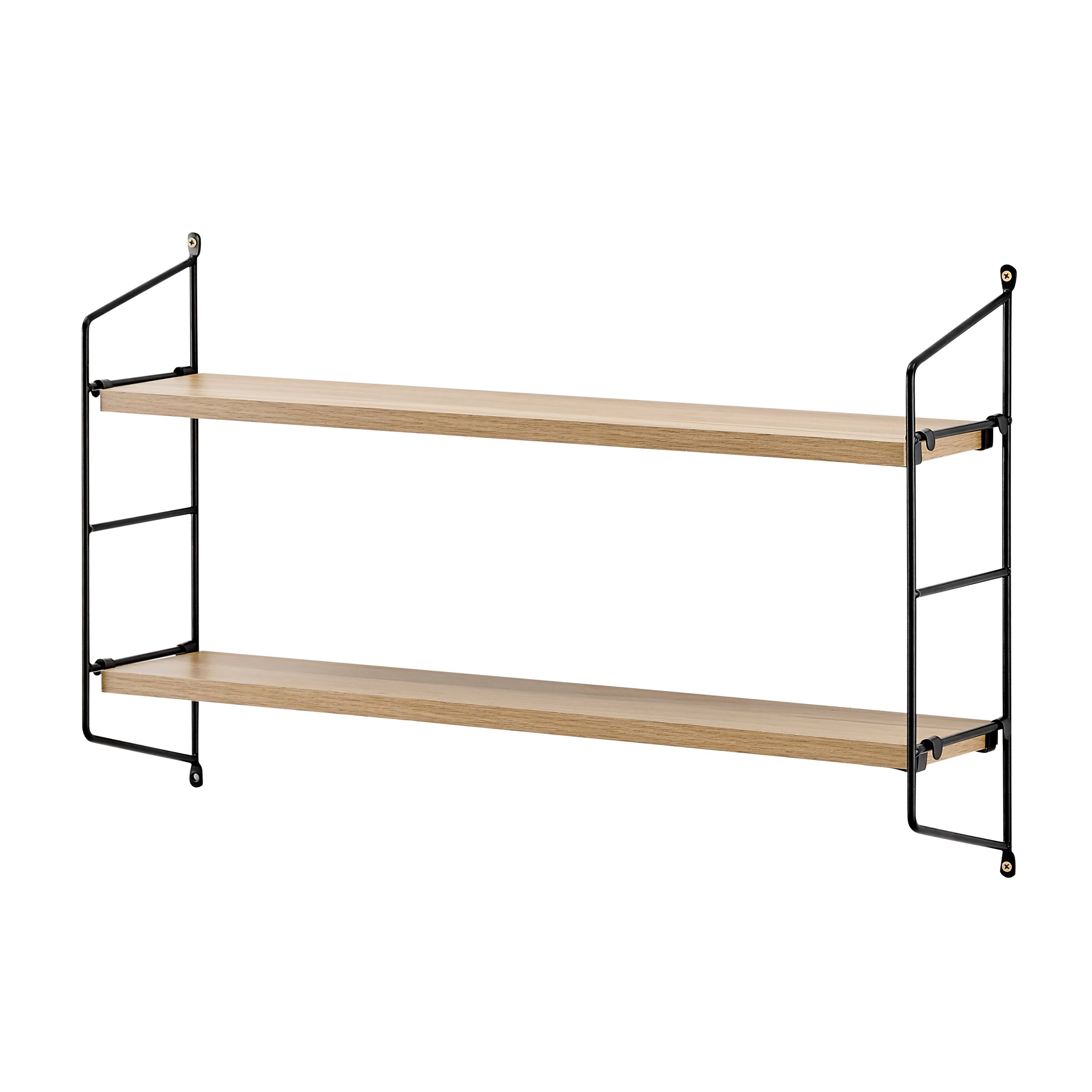 Alt View 5. Danya B - Severini Floating Bracket Farmhouse Two-Tier Wall Shelf - Black/Chestnut - Chestnut.