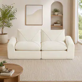 Anysun - Modern Minimalist Chenille Combination Sofa – Spacious and Comfortable Living Room Loveseat for Families and Apartments - Beige