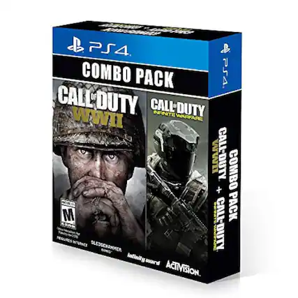 PS4 COMBO PACK
CALL OF DUTY WWII
CALL OF DUTY INFINITE WARFARE
CALL OF DUTY COMBO PACK
SLEDGEHAMMER GAMES
INFINITY WARD
ACTIVISION - M (Mature 17+)