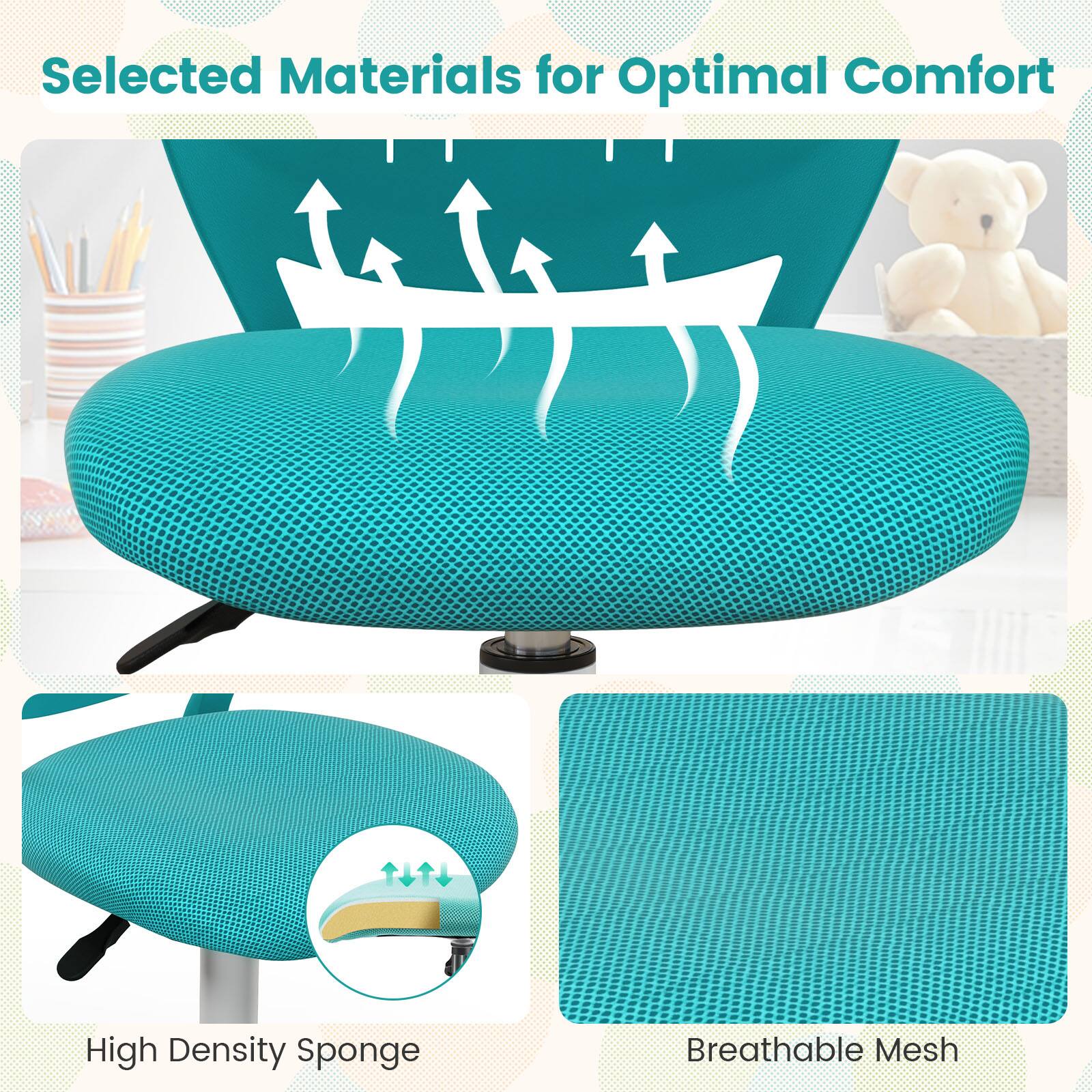 Selected Materials for Optimal Comfort: High Density Sponge and Breathable Mesh.