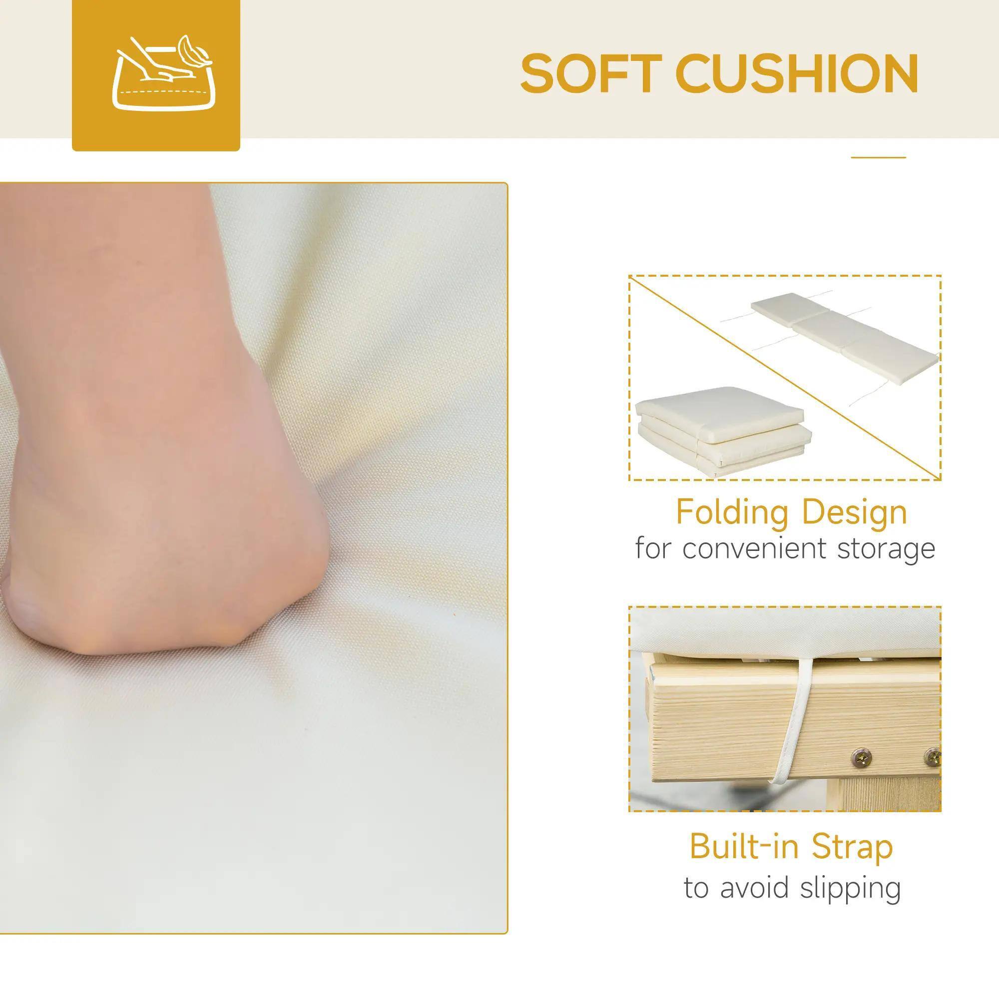 SOFT CUSHION

Folding Design for convenient storage

Built-in Strap to avoid slipping
