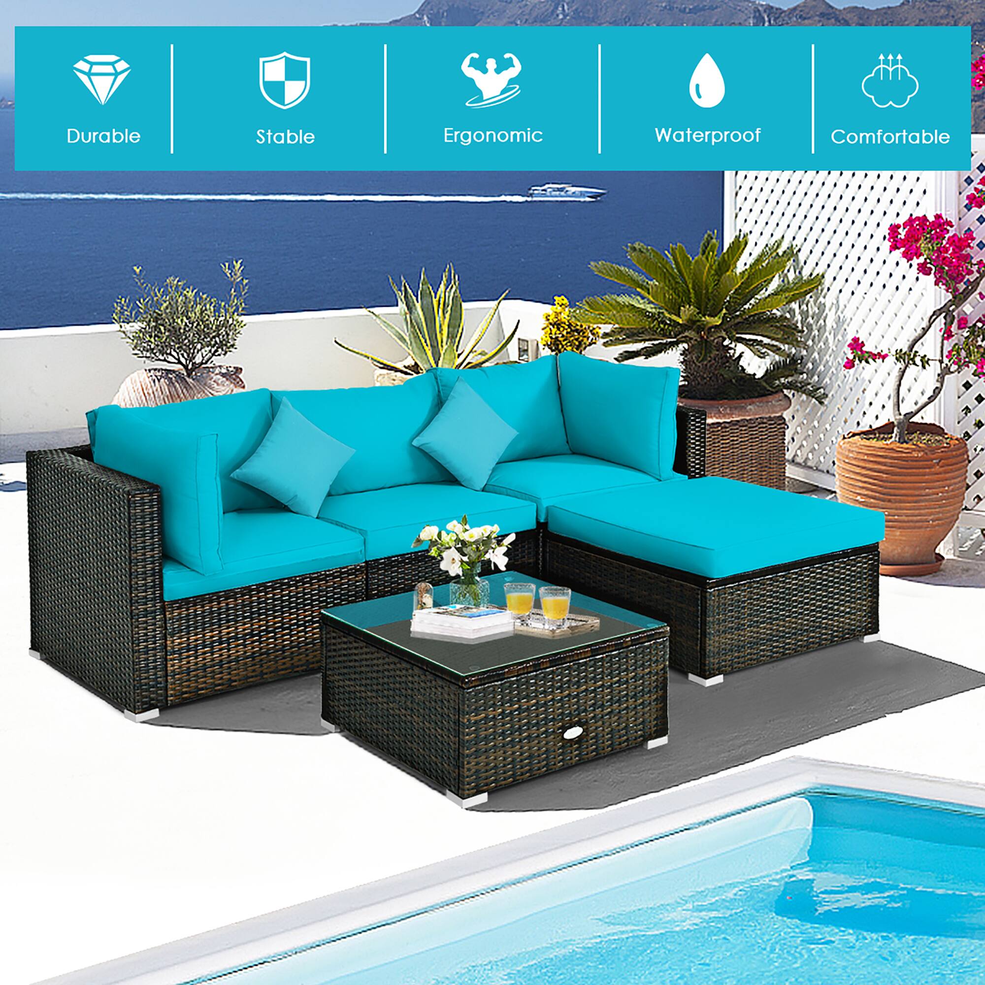 Durable  
Stable  
Ergonomic  
Waterproof  
Comfortable