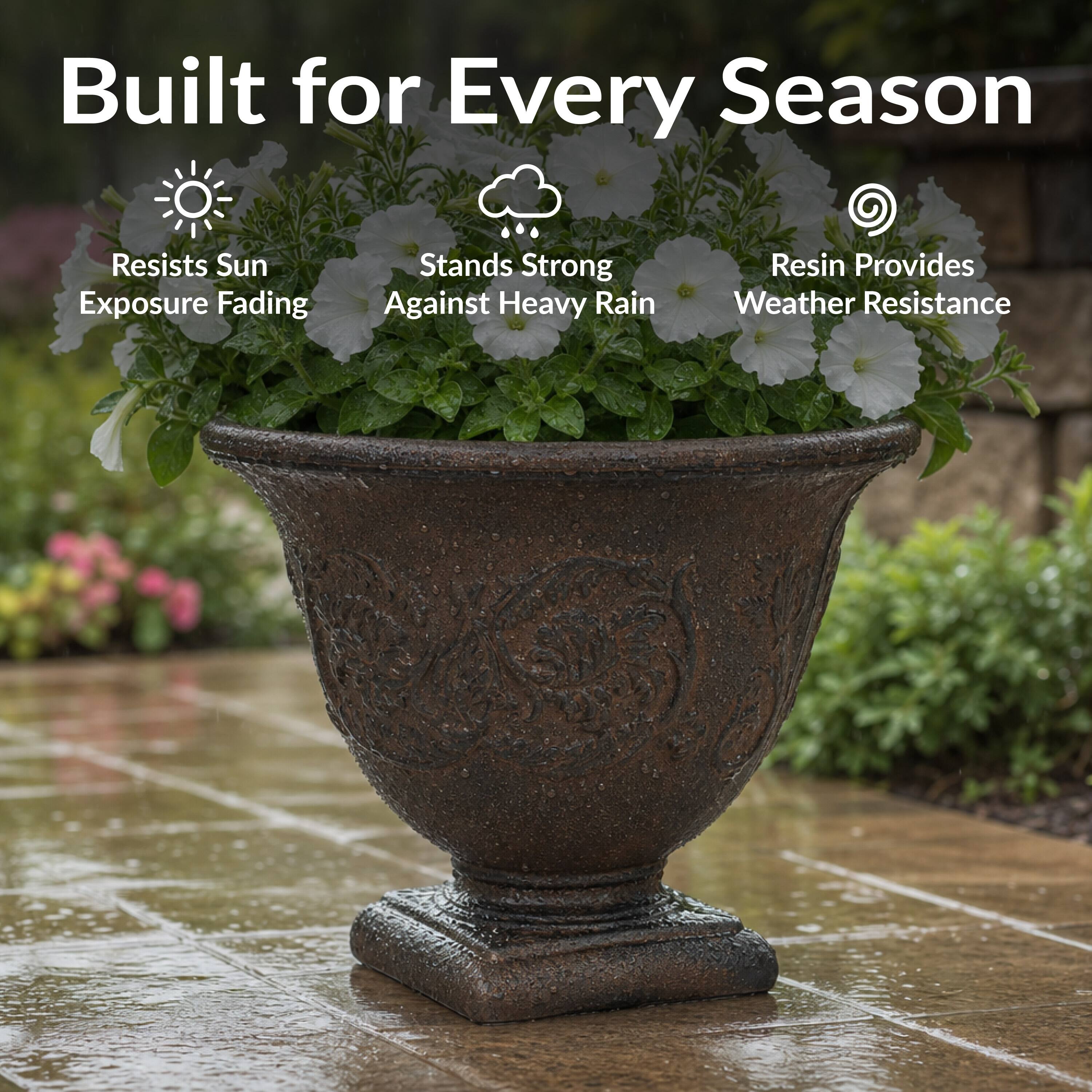 Built for Every Season  
- Resists Sun Exposure Fading  
- Stands Strong Against Heavy Rain  
- Resin Provides Weather Resistance