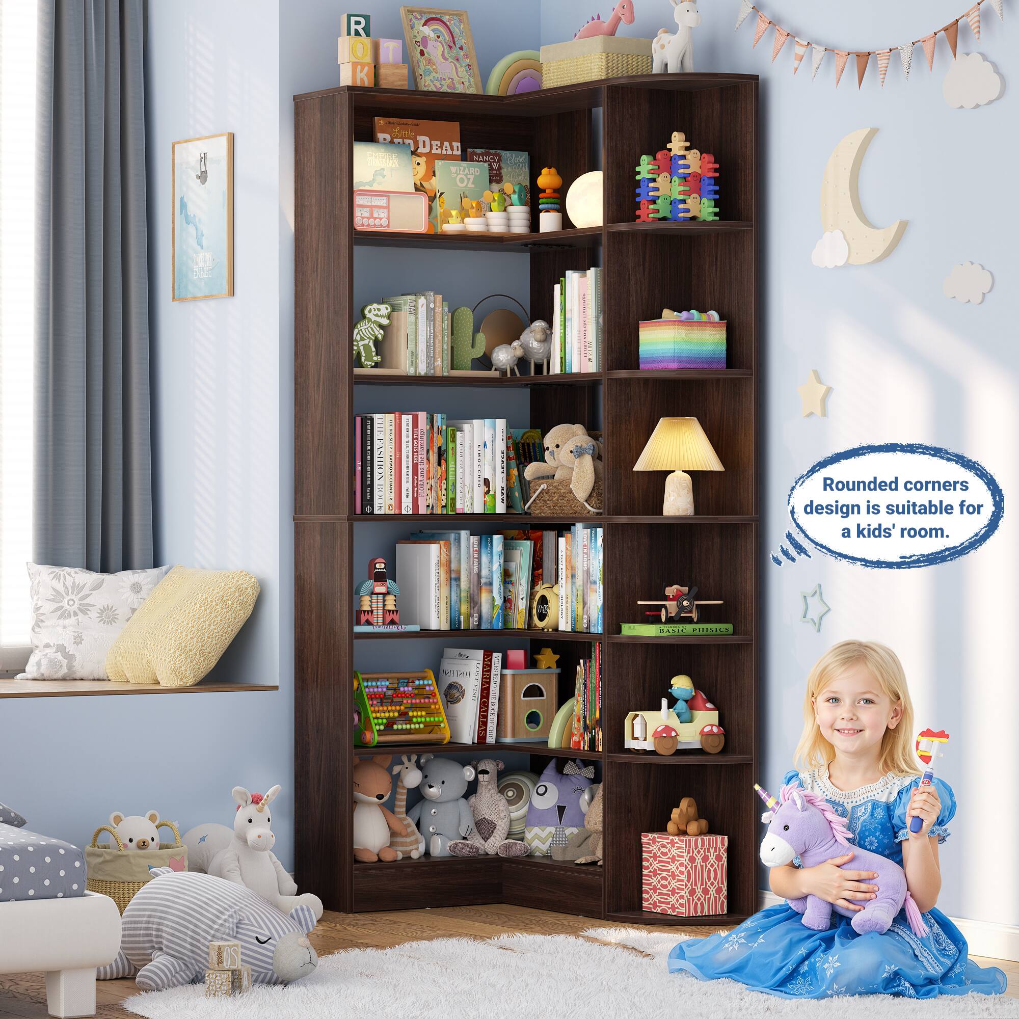 Rounded corners design is suitable for a kids' room.