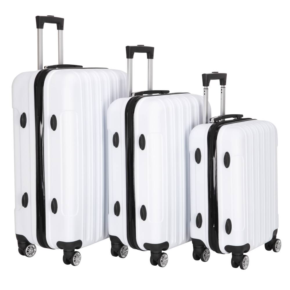 Alt View 6. Winado - 20"/24"/28" 3 Piece Trolley Carry On ABS Luggage Lightweight Hardside Suitcase Set Spinner Wheels & TSA Lock for Travel - White.