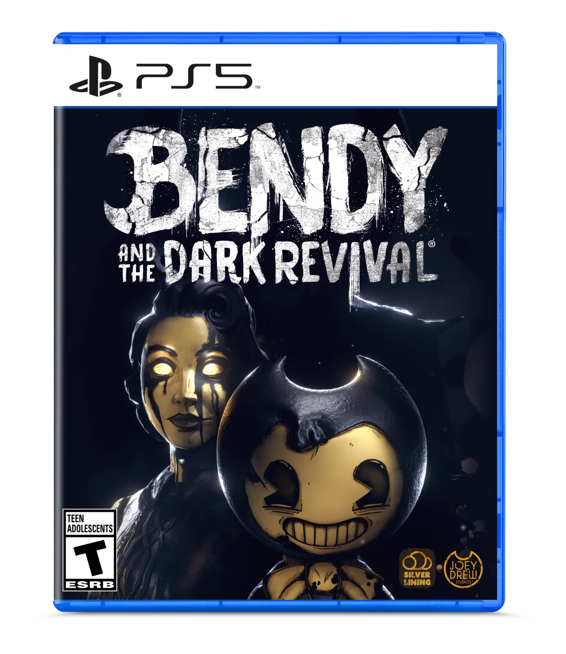 PS5 - Bendy and the Dark Revival, a teen-rated video game by Silver Lining Studios, featuring Joey Drew Studios Africa. - T (Teen 13+)