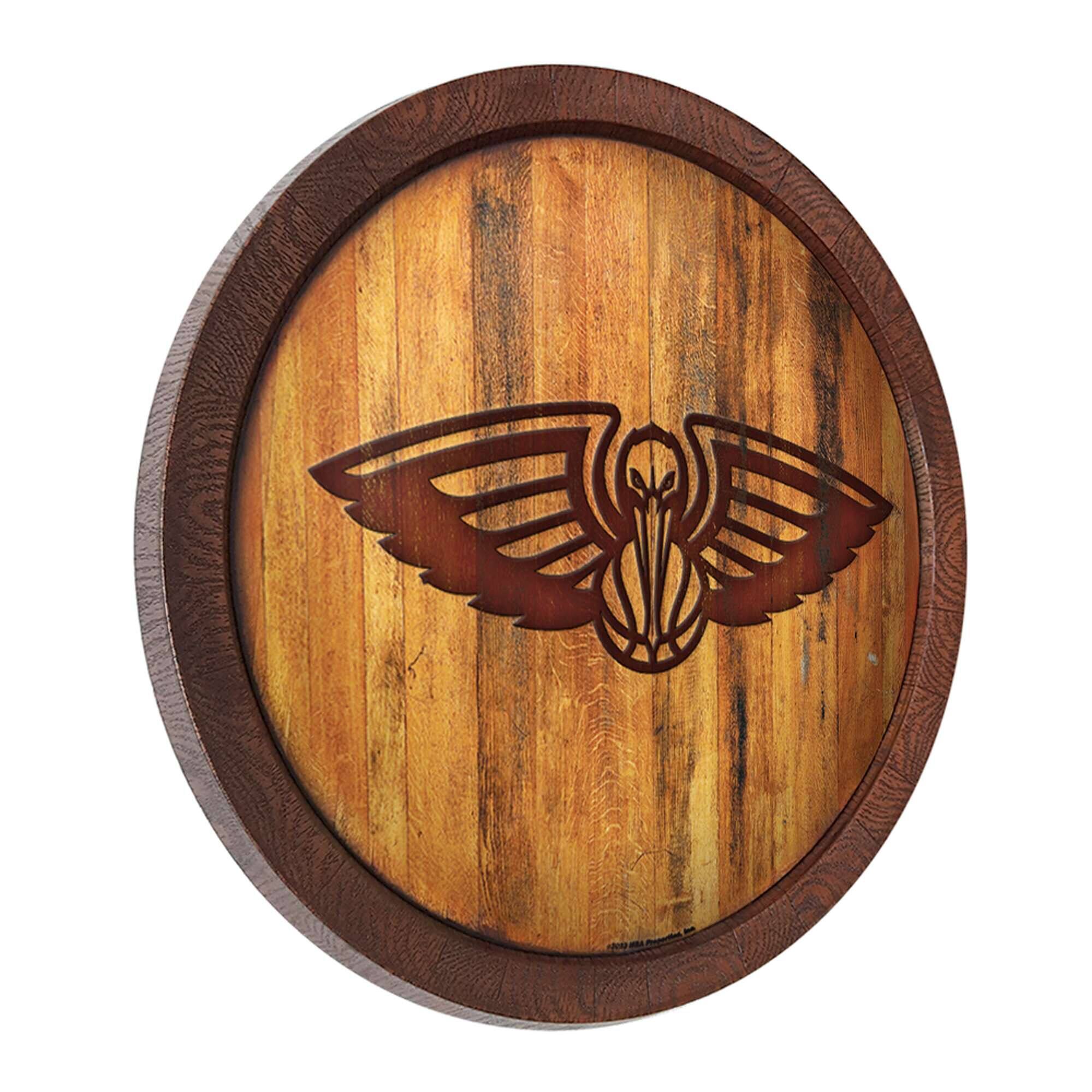 Alt View 1. The Fan-Brand - New Orleans Pelicans 20.25'' Faux Barrel Top Sign - Multicolor.