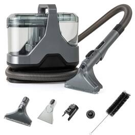HONGGE - Portable Upholstery and Carpet Cleaner with Powerful Suction - Gray