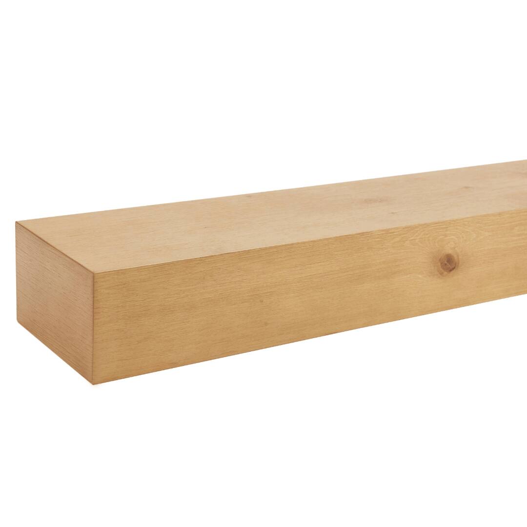 Alt View 2. Touchstone Home Products - Fireplace Mantel Shelf , 72" x 8" x 4.75", Solid Pine Wood Mantel for Over Fireplace - Natural Finish.