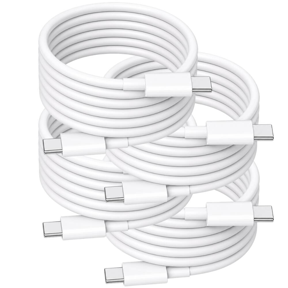 Alt View 4. Qixxronics - 4PCS USB-C to USB-C Cable 6FT, Charging for iPhone 16 E/17/Air/15/Pro/Plus/Pro Max, MacBook Pro/Air, iPad Pro/Air/Mini - White.